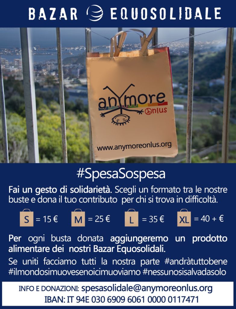 Dal laboratorio virtuale per bambini alla spesa sospesa:  le iniziative di ANYMORE ONLUS a Messina