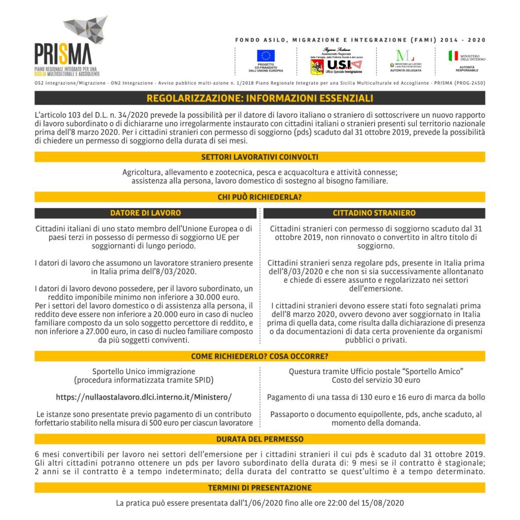 Regolarizzazione: informazioni essenziali